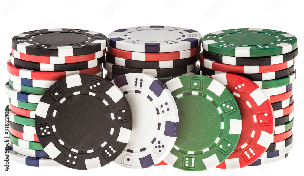 Playing chips isolated on a white background Playing chips isolated on a white background