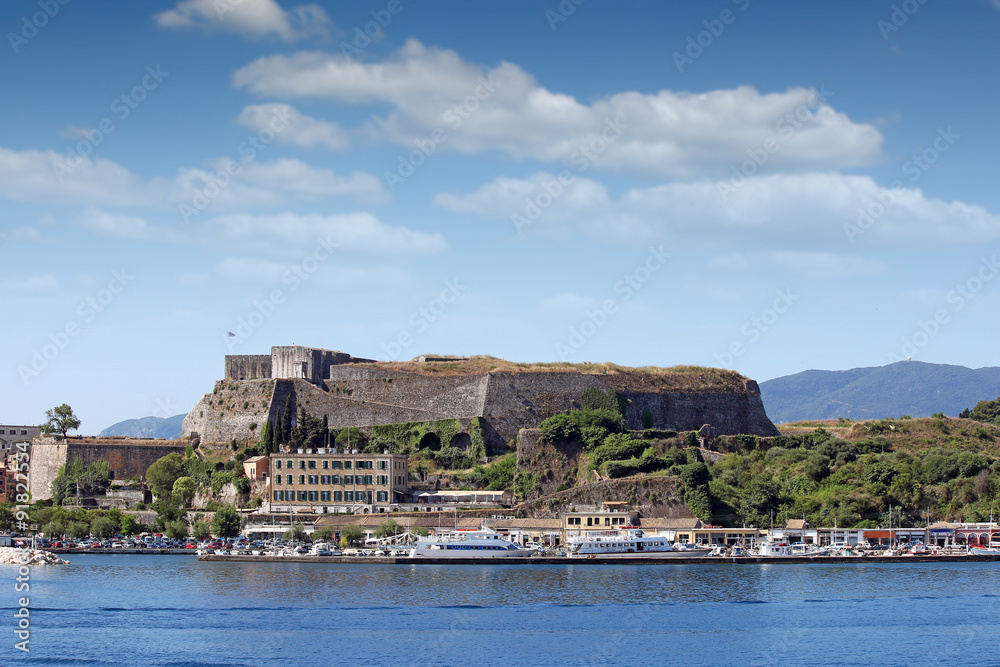 new fortress and port Corfu town Greece