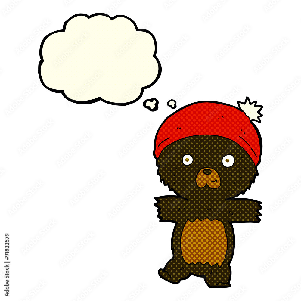 cartoon cute black bear with thought bubble cartoon cute black bear with thought bubble