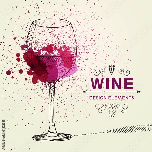 Vector Illustration of Wine Design Background