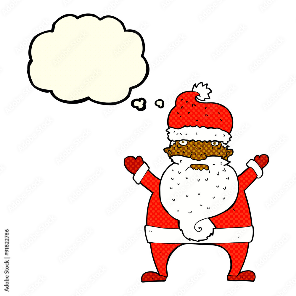 cartoon ugly santa claus with thought bubble cartoon ugly santa claus with thought bubble