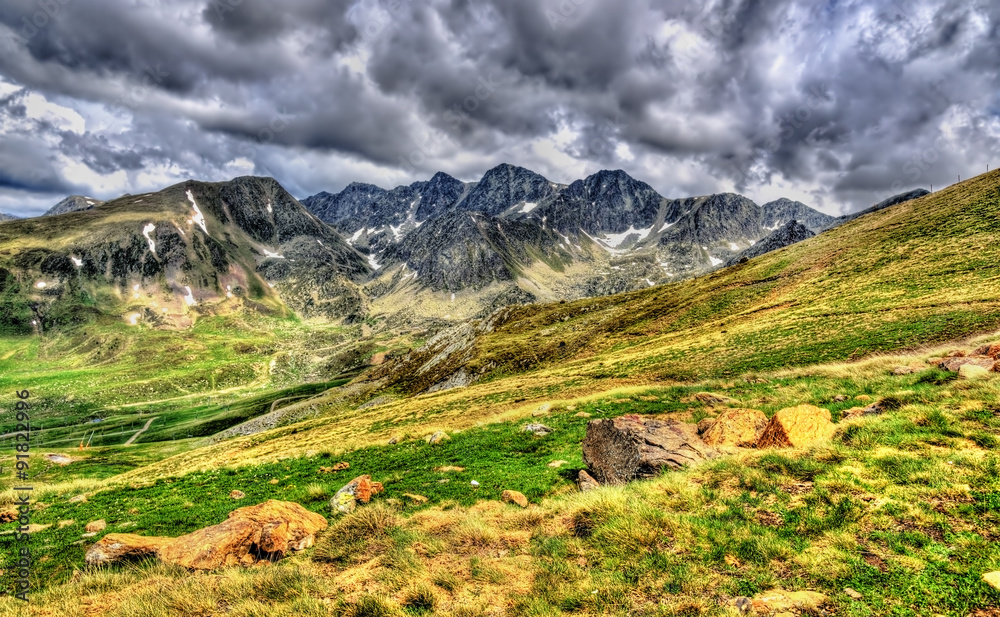Naklejka premium View of the Pyrenees near El Pas de la Casa - Andorra