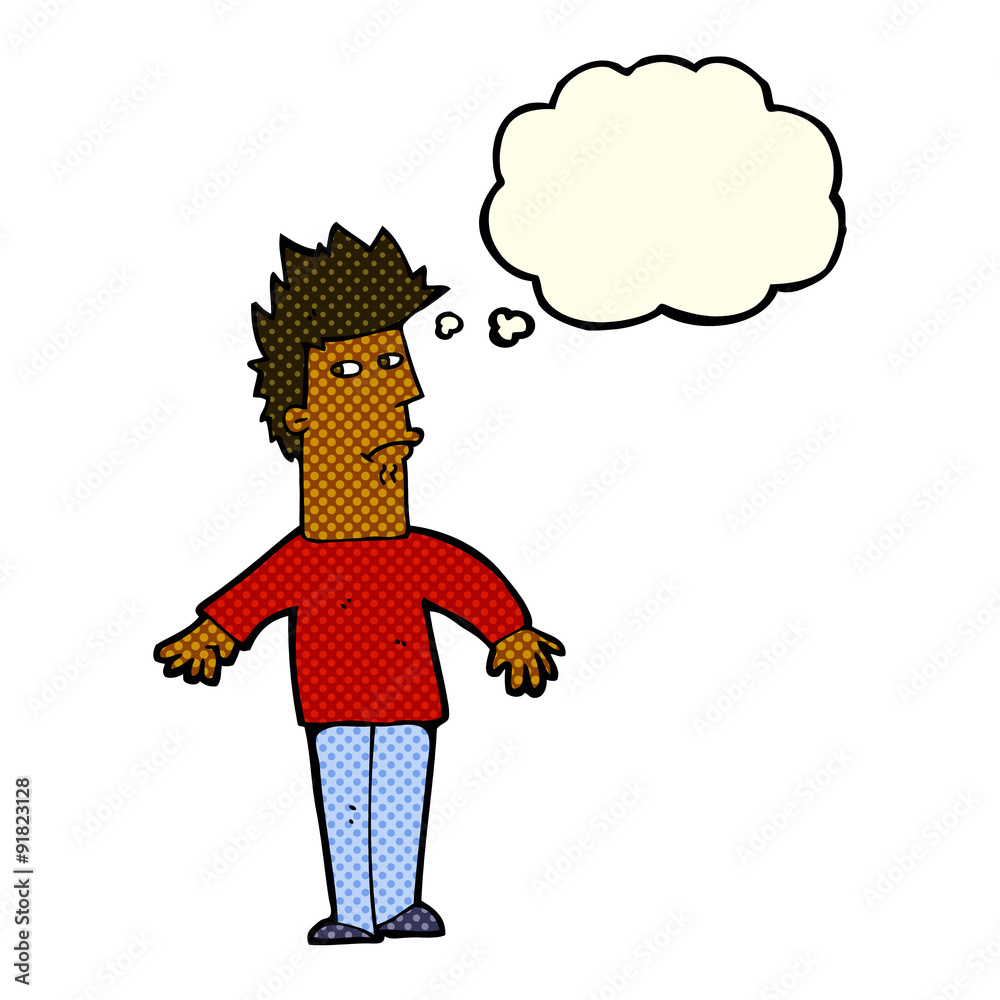cartoon worried man with thought bubble cartoon worried man with thought bubble