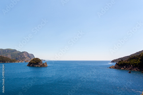 Stones on a background of blurred sea