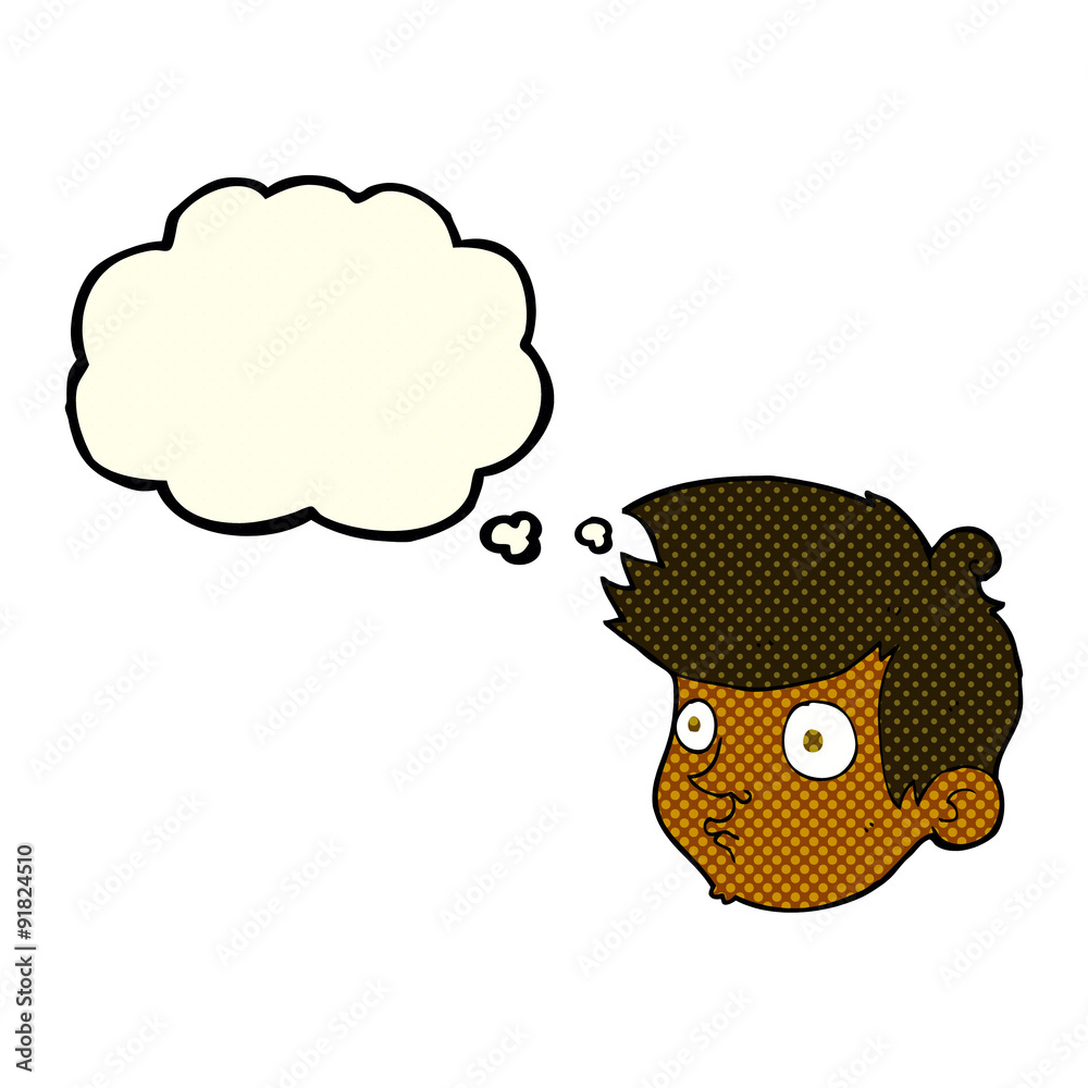 cartoon staring boy with thought bubble cartoon staring boy with thought bubble