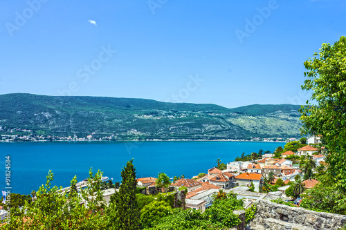 Fototapeta Naklejka Na Ścianę i Meble -  Kotor bay, Montenegro. Panoramic view on town