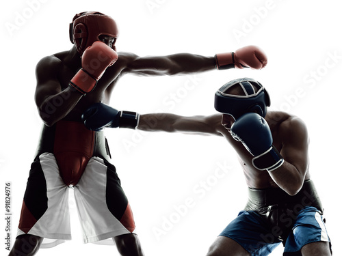 men boxers boxing isolated silhouette © snaptitude