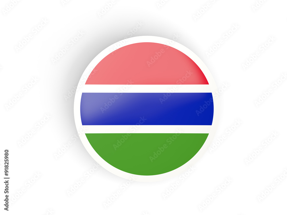 Round sticker with flag of gambia Round sticker with flag of gambia