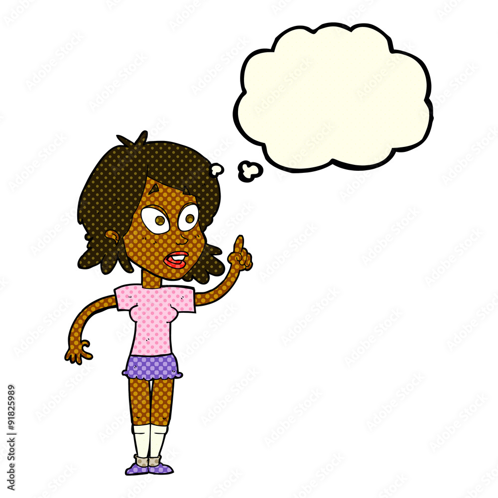cartoon woman asking question with thought bubble cartoon woman asking question with thought bubble