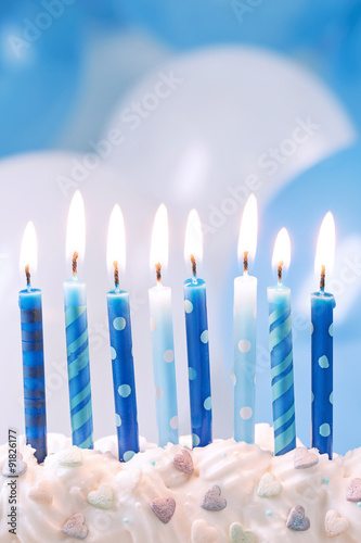 Photography Blue birthday candles