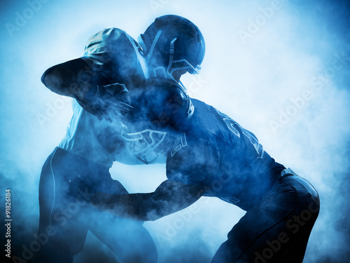 Fotografie, Obraz american football players silhouette
