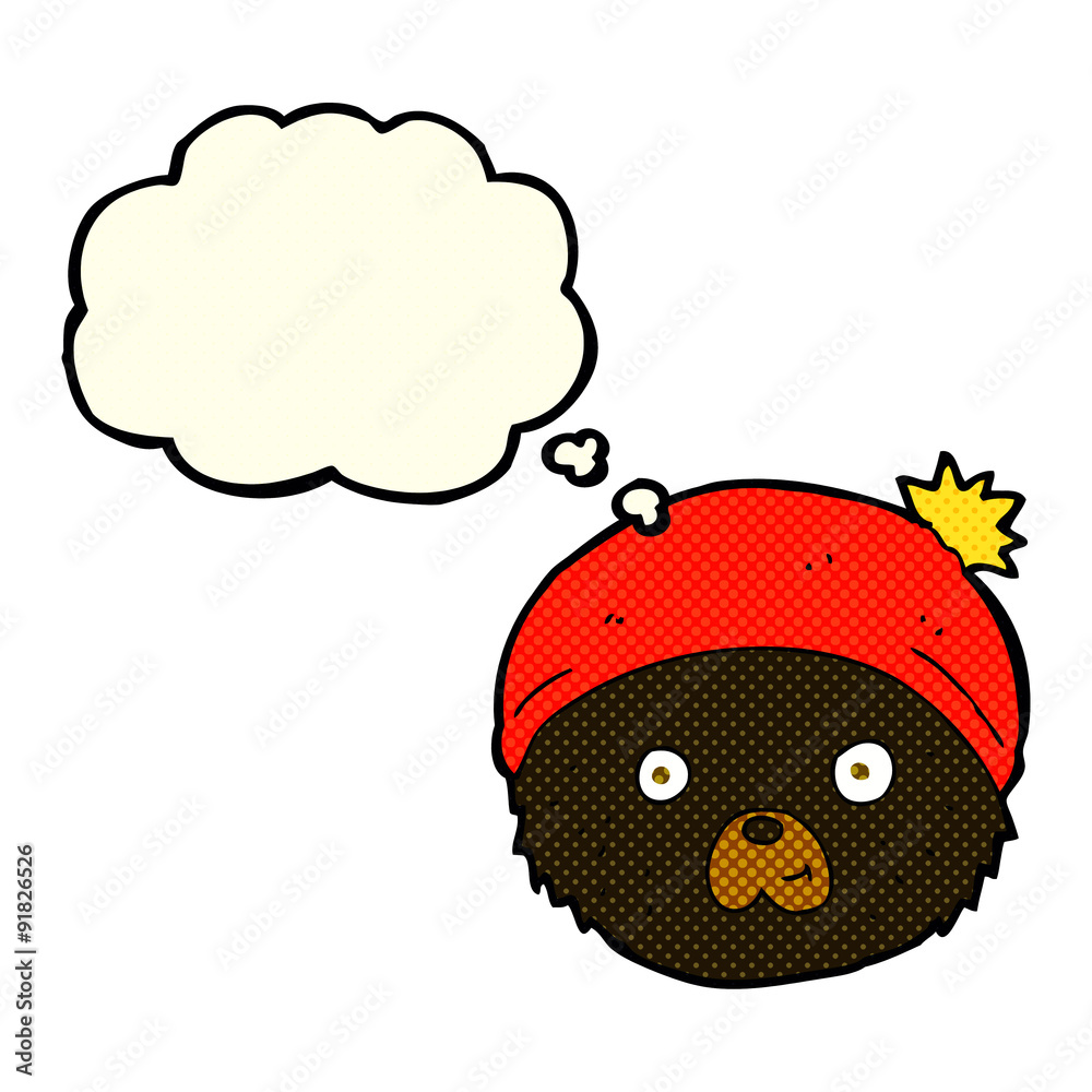 cartoon teddy bear face with thought bubble cartoon teddy bear face with thought bubble