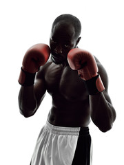 man boxers boxing isolated silhouette