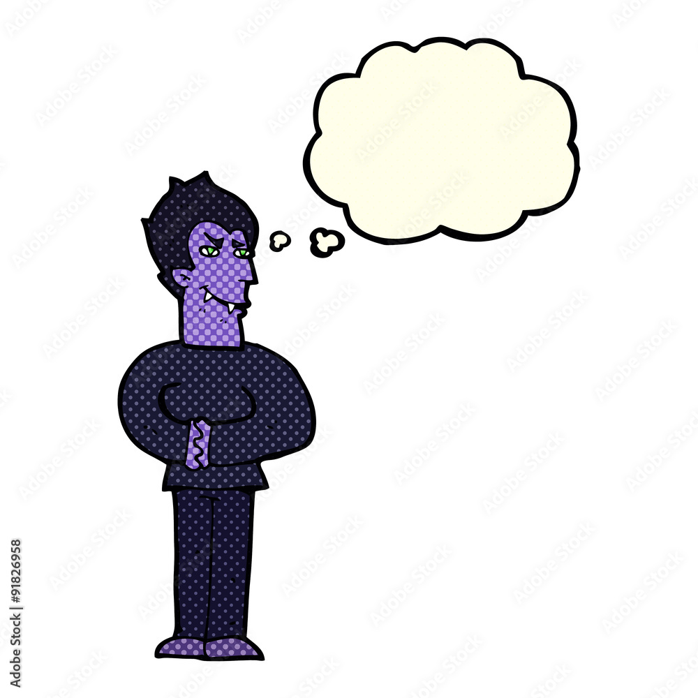 cartoon vampire with thought bubble cartoon vampire with thought bubble