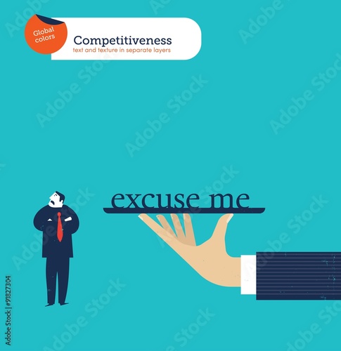 Hand offering a businessman excuses and he doesn't accept them