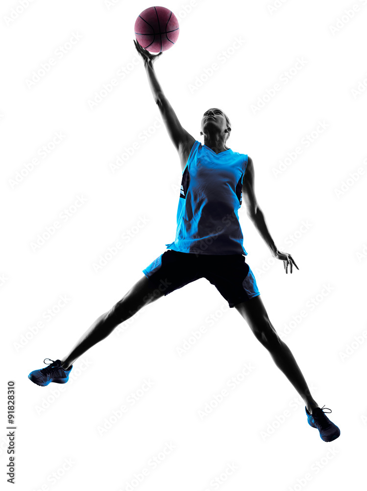 Fototapeta premium woman basketball player silhouette