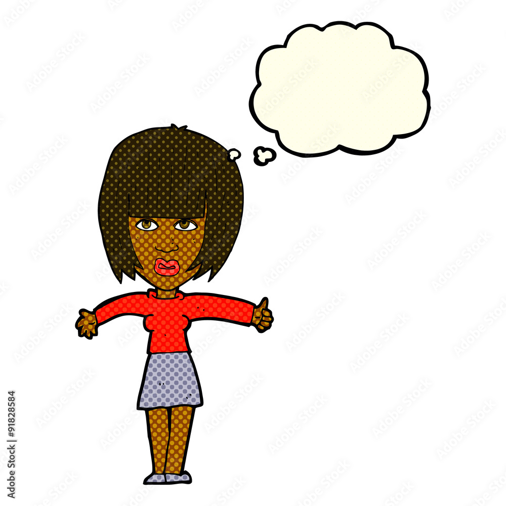 cartoon annoyed woman with thought bubble cartoon annoyed woman with thought bubble