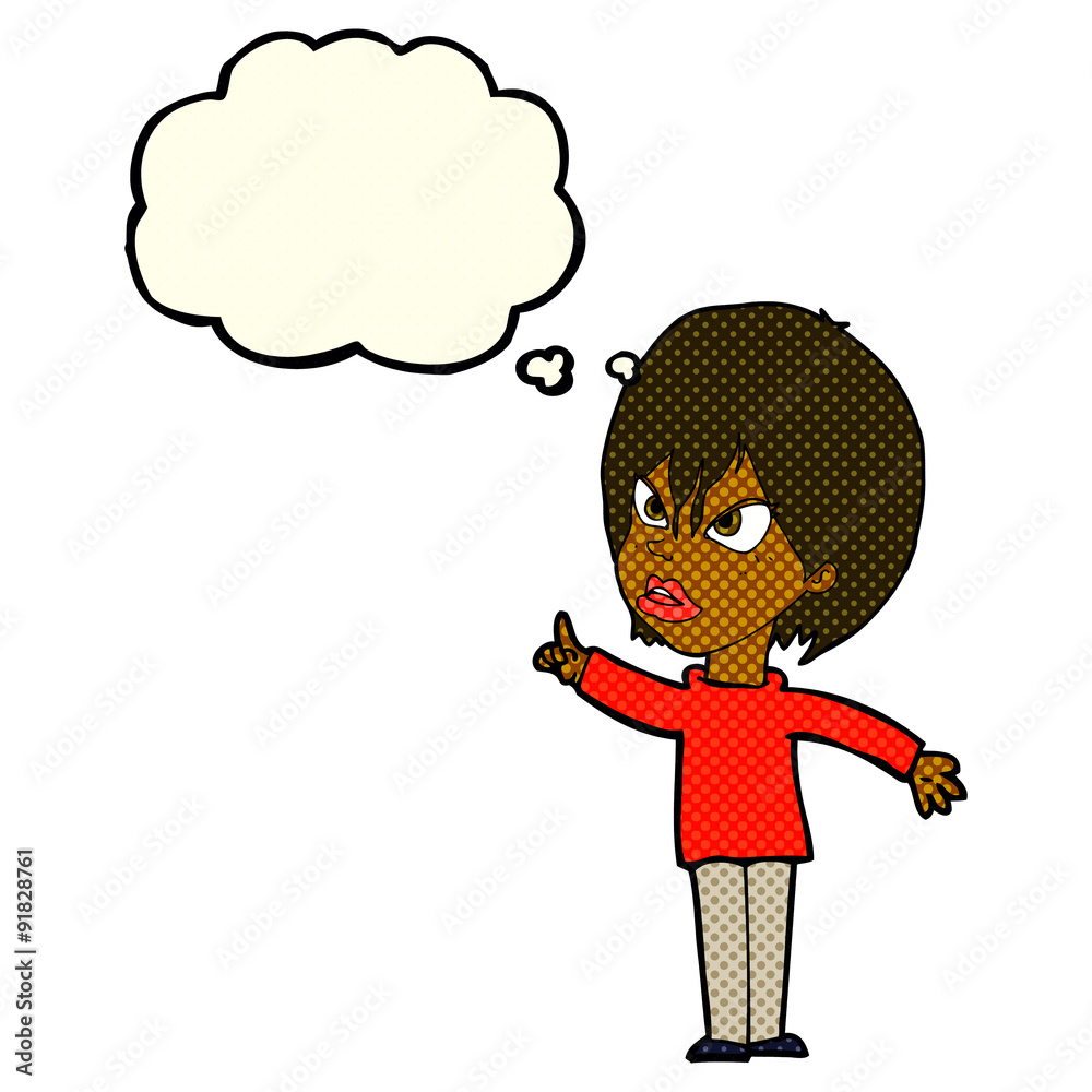 cartoon woman arguing with thought bubble cartoon woman arguing with thought bubble
