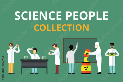 Science laboratory radiation biology vector people