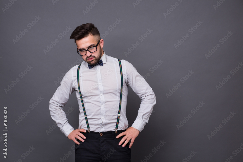 Hipster man in studio Hipster man in studio