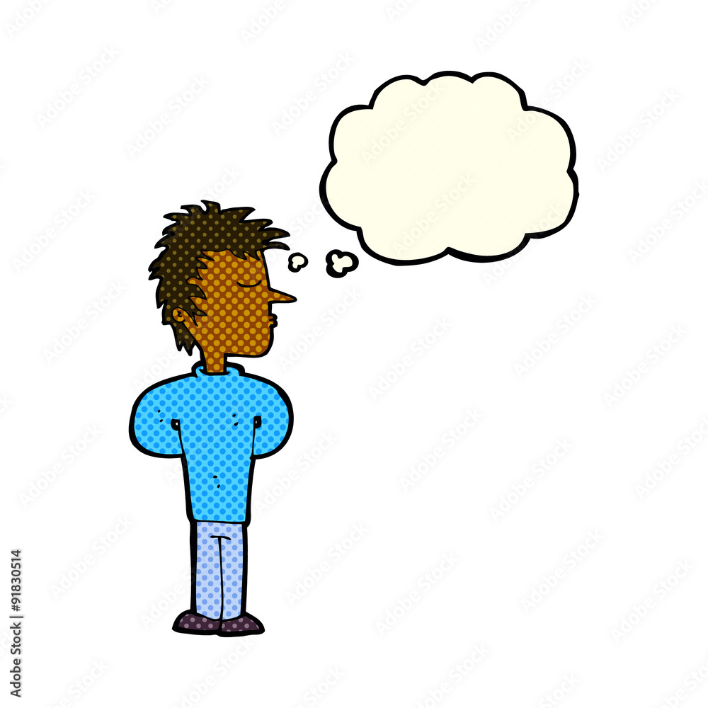 cartoon man ignoring with thought bubble cartoon man ignoring with thought bubble