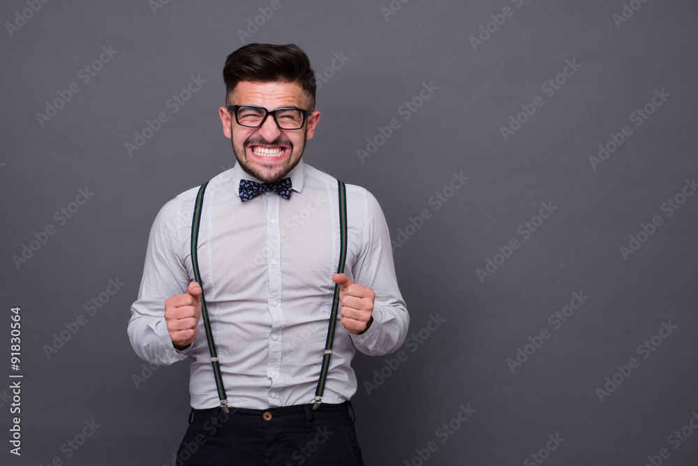 Hipster man in studio Hipster man in studio