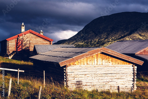 Huts in Norway mountains #91830513