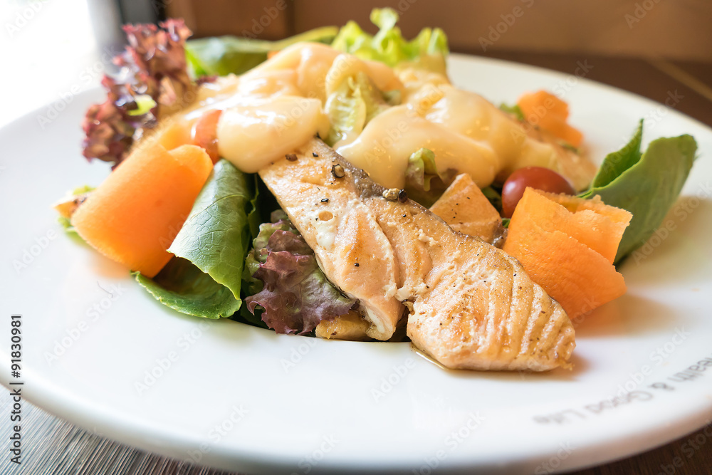 grill salmon ceasar salad