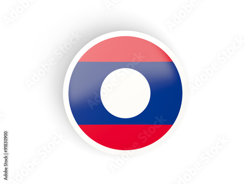 Free Download Round sticker with flag of laos - GFXLoad