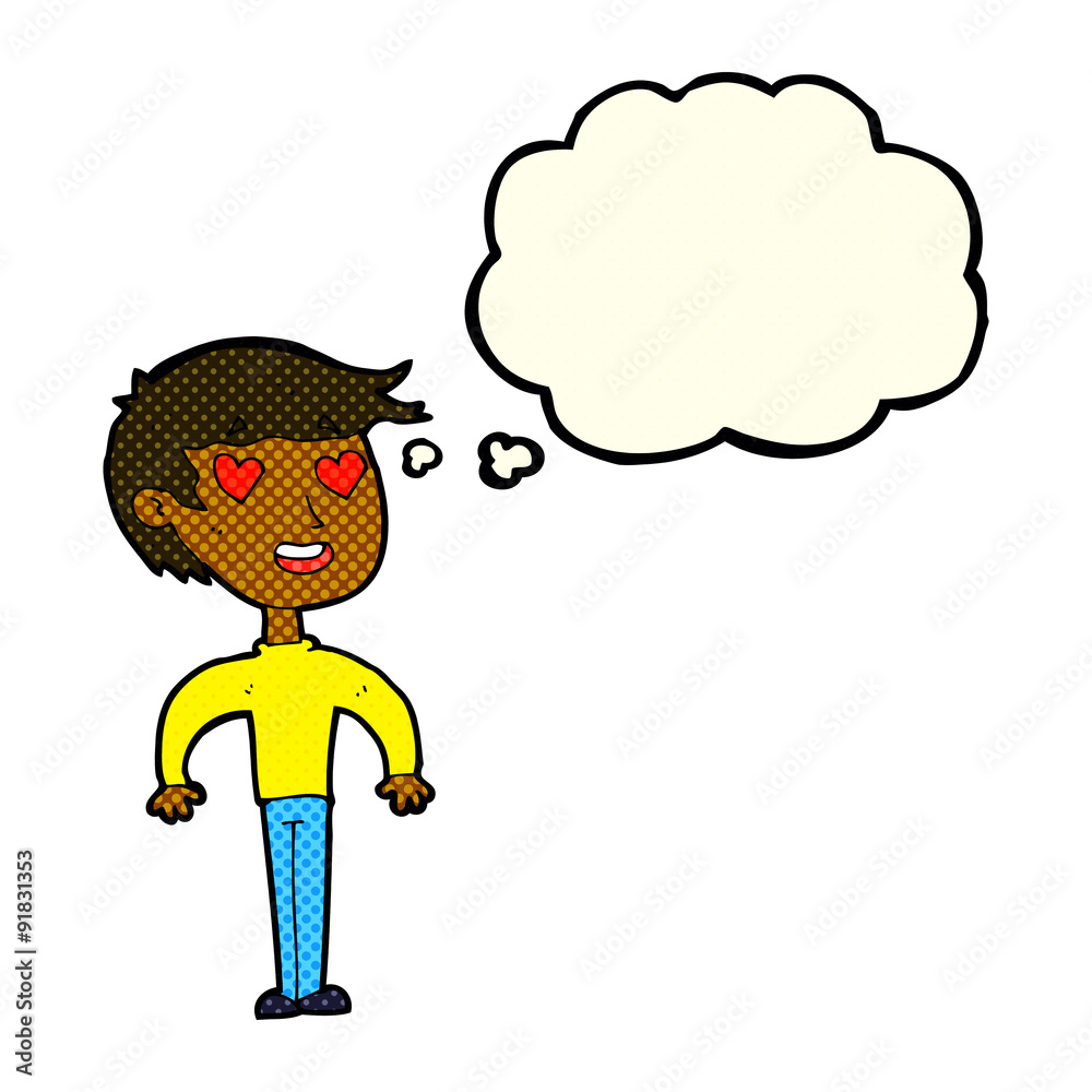 cartoon man in love with thought bubble cartoon man in love with thought bubble