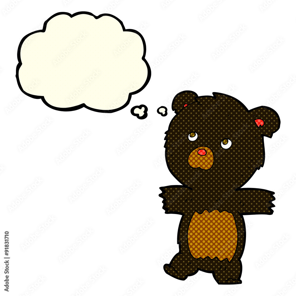 cartoon cute black bear with thought bubble cartoon cute black bear with thought bubble