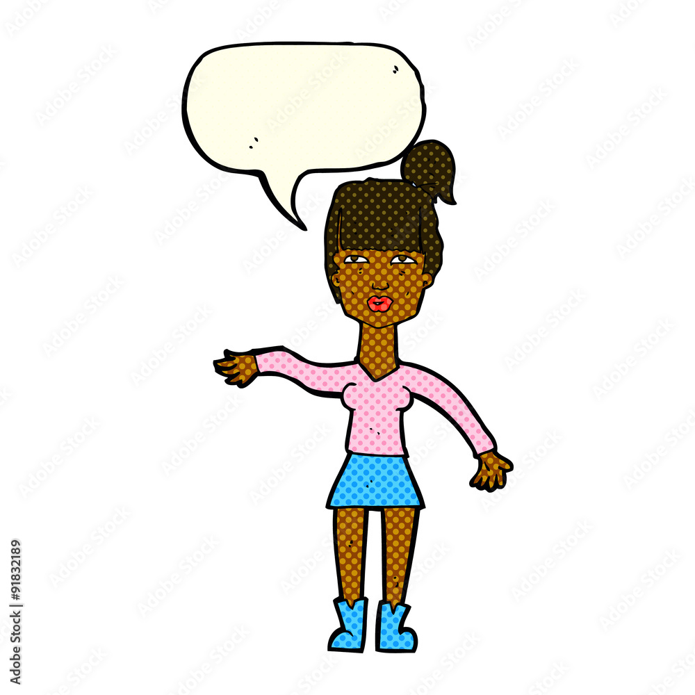 cartoon woman making dismissive gesture with thought bubble cartoon woman making dismissive gesture with thought bubble