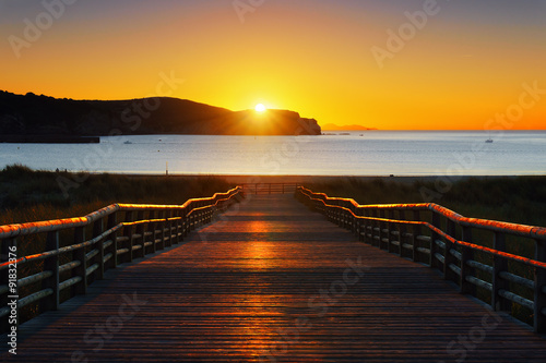 Gorliz boardwalk to the beach