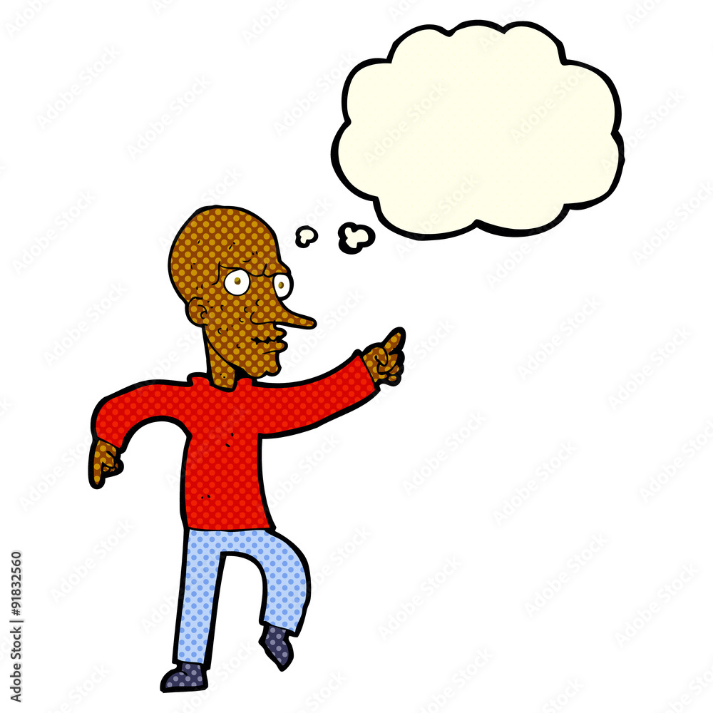 cartoon angry old man with thought bubble cartoon angry old man with thought bubble
