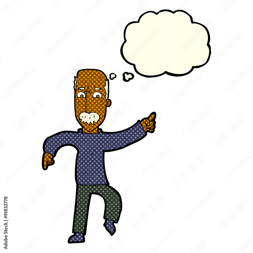 cartoon angry old man with thought bubble cartoon angry old man with thought bubble
