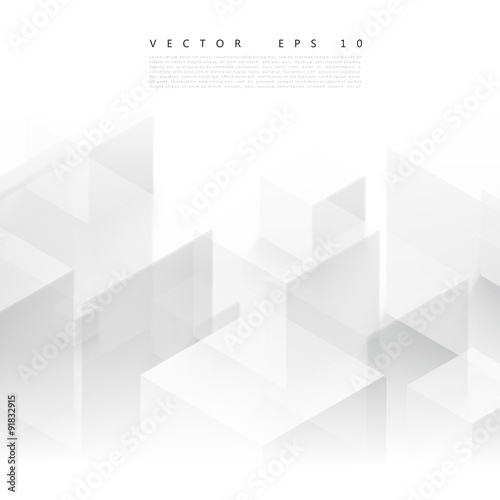 Vector Abstract geometric shape from gray cubes. 