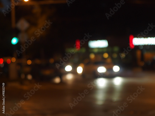 Blur and defocused lights from the headlights