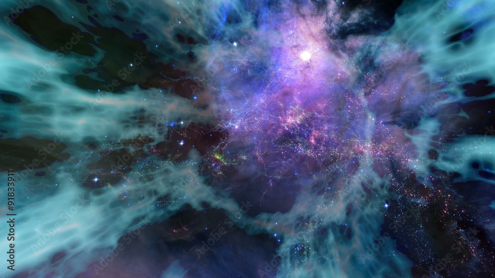Space 2093: Traveling through a wormhole in deep space (Loop).