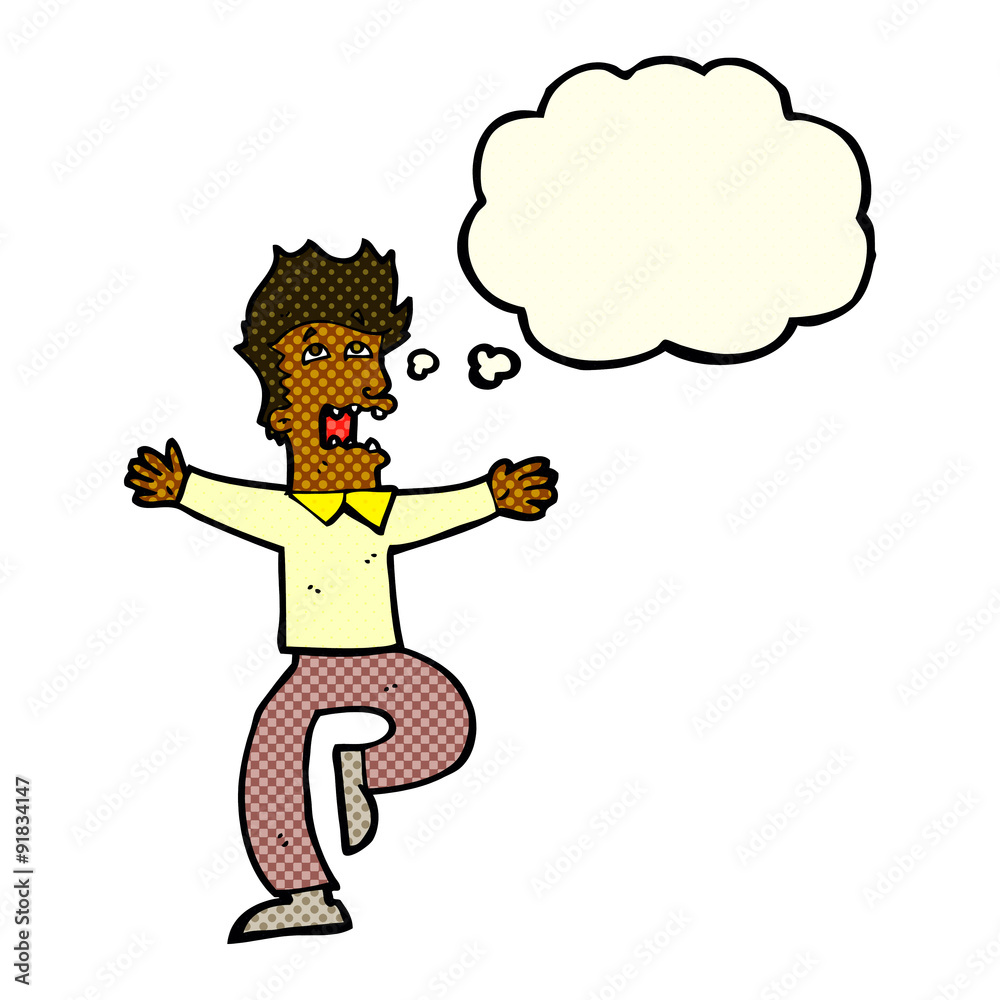 cartoon terrified man with thought bubble cartoon terrified man with thought bubble