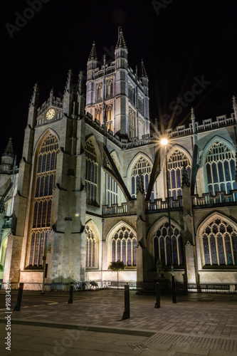 ENGLAND, BATH - 20 SEPTEMBER 2015: Bath Abbey by night D