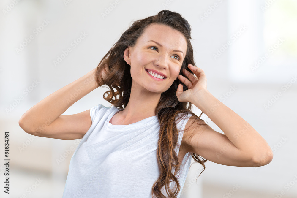 Fototapeta premium Beautiful woman smiling