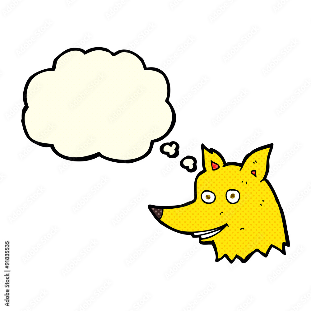 cartoon fox head with thought bubble cartoon fox head with thought bubble