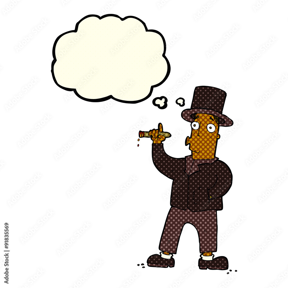 cartoon smoking gentleman with thought bubble cartoon smoking gentleman with thought bubble