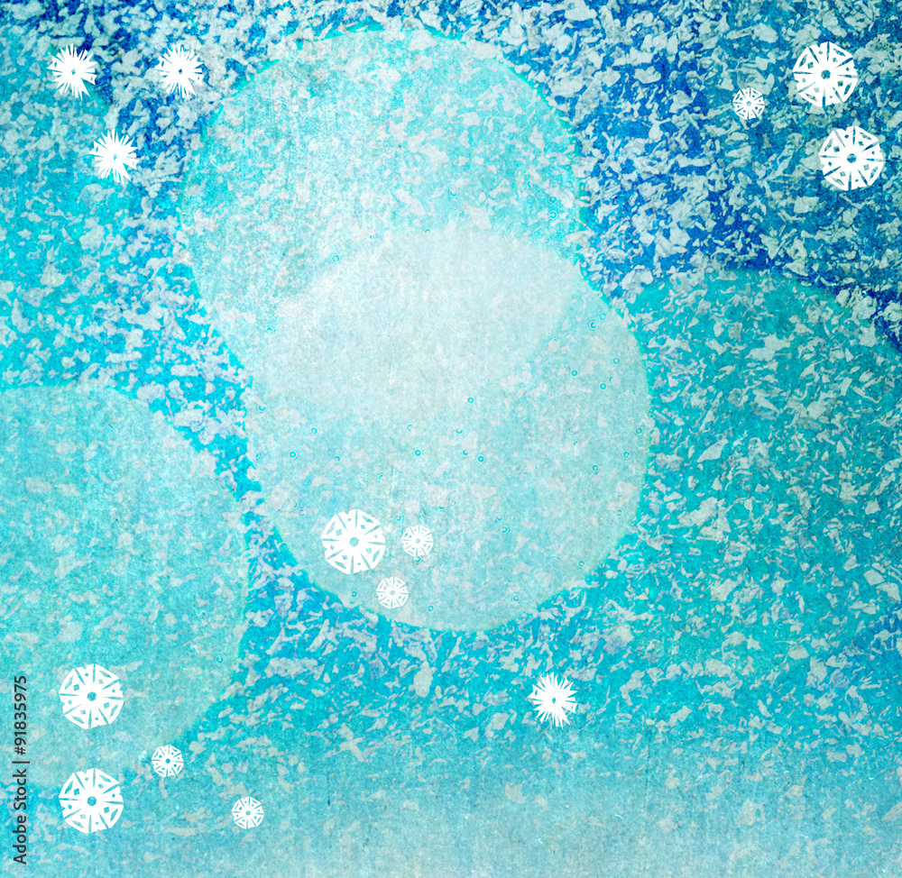 sparkling snowy winter background with copy space