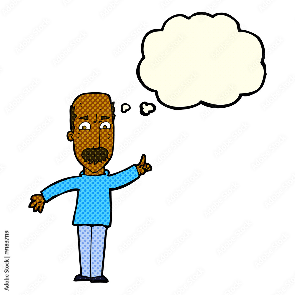 cartoon man issuing stern warning with thought bubble cartoon man issuing stern warning with thought bubble