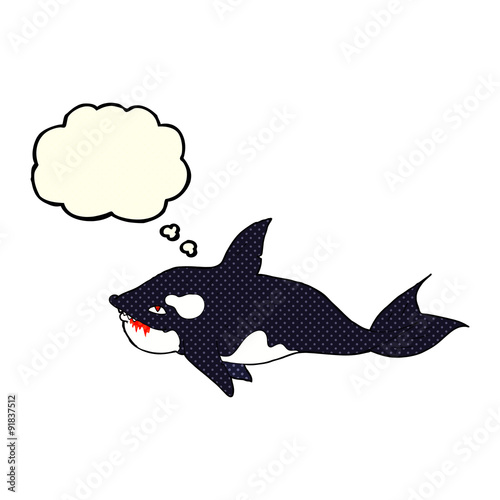 cartoon killer whale with thought bubble