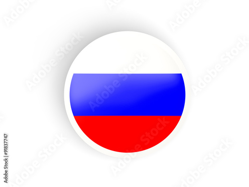 Round sticker with flag of russia