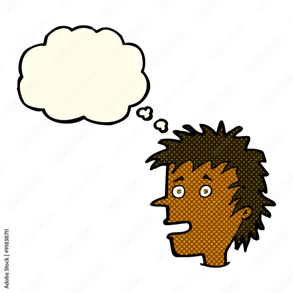 cartoon excited boy with thought bubble cartoon excited boy with thought bubble