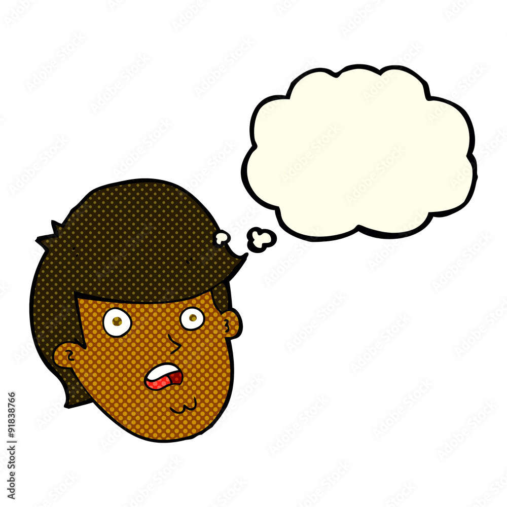 cartoon man with big chin with thought bubble cartoon man with big chin with thought bubble