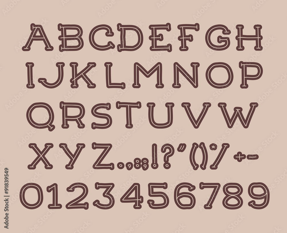 Hand drawin alphabet handwritting abc vector font. Type letters Stock ...